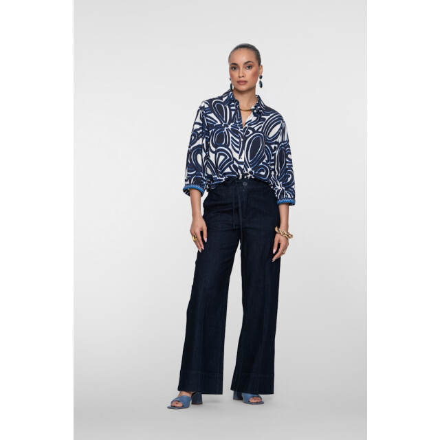 Geisha jeans wide elastic waist 61000-10 880 dark blue denim 06511.267.0197 large