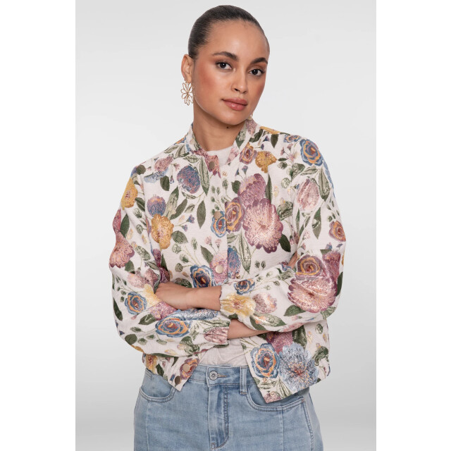 Geisha 65090-26 bomber jacket leaves 65090-26 Bomber jacket leaves large