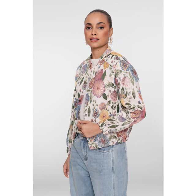 Geisha 65090-26 bomber jacket leaves 65090-26 Bomber jacket leaves large