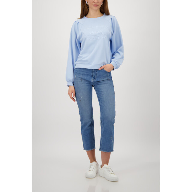 Monari  sweatshirt with lettering 410188 7 light sky 06012.210.0004 large