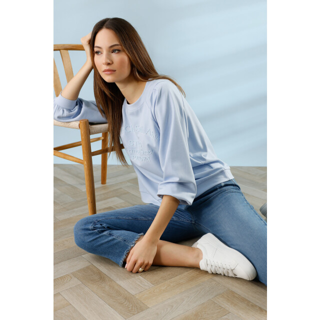 Monari  sweatshirt with lettering 410188 7 light sky 06012.210.0004 large