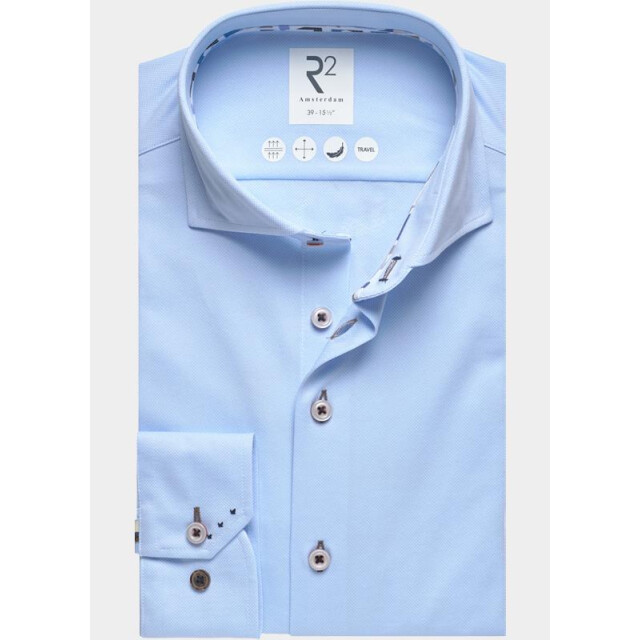 R2 Amsterdam Overhemd extra lange mouw solid technical dobby knitted 132.wsp.xls.001/018 203689 large