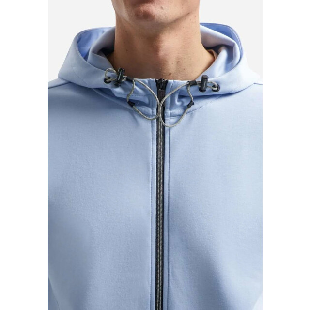 No Excess Sweater full zipper hooded interloc blue 31100102-030 large