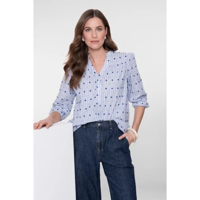 Geisha 63057-14 625 blouse stripes + dots blue 63057-14 625 large