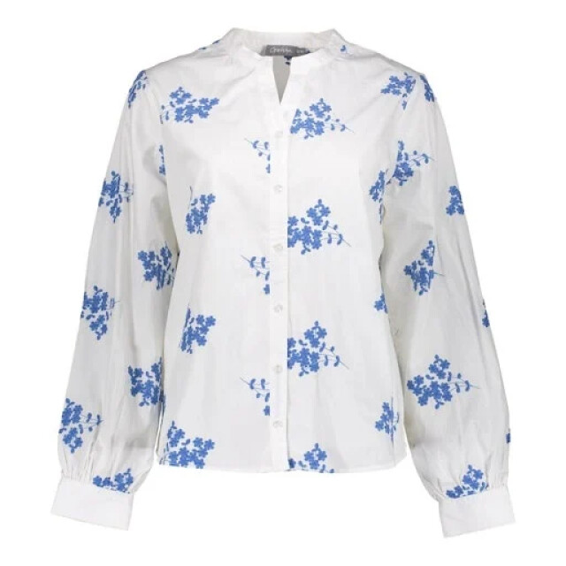 Geisha 63053-14 000 blouse embro flower white/blue 63053-14 000 large