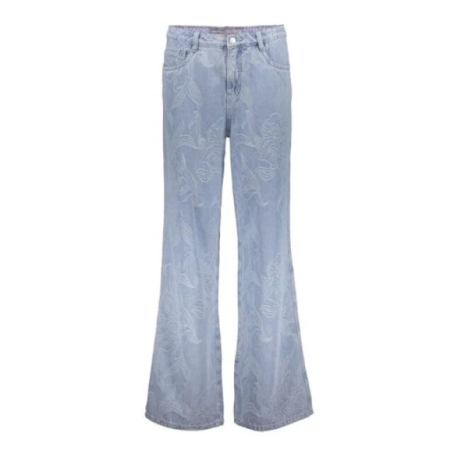 Geisha 61005-10 830 jeans wide jacquard flower bleached denim 61005-10 830 large