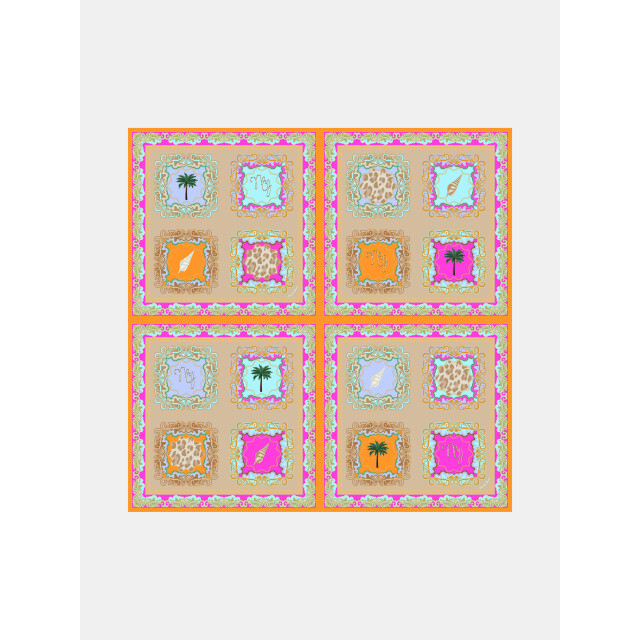 Mucho Gusto ® broek ceriana tropische palm patchwork MUCHO GUSTO® Broek Ceriana Tropische Palm Patchwork large