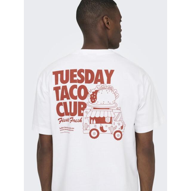 Only & Sons Onsfred life foodie rlx ss tee off-white 5339.02.0078 large