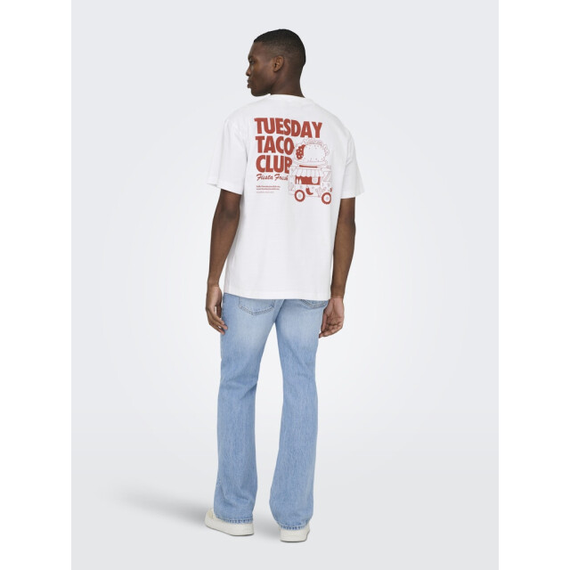 Only & Sons Onsfred life foodie rlx ss tee off-white 5339.02.0078 large
