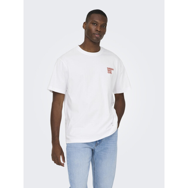 Only & Sons Onsfred life foodie rlx ss tee off-white 5339.02.0078 large