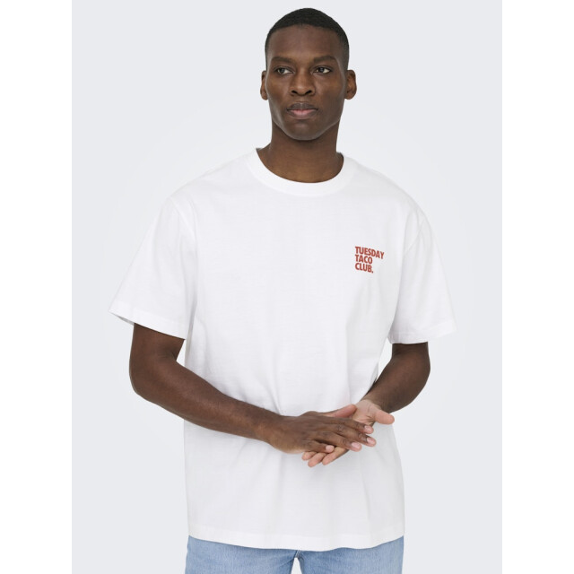 Only & Sons Onsfred life foodie rlx ss tee off-white 5339.02.0078 large