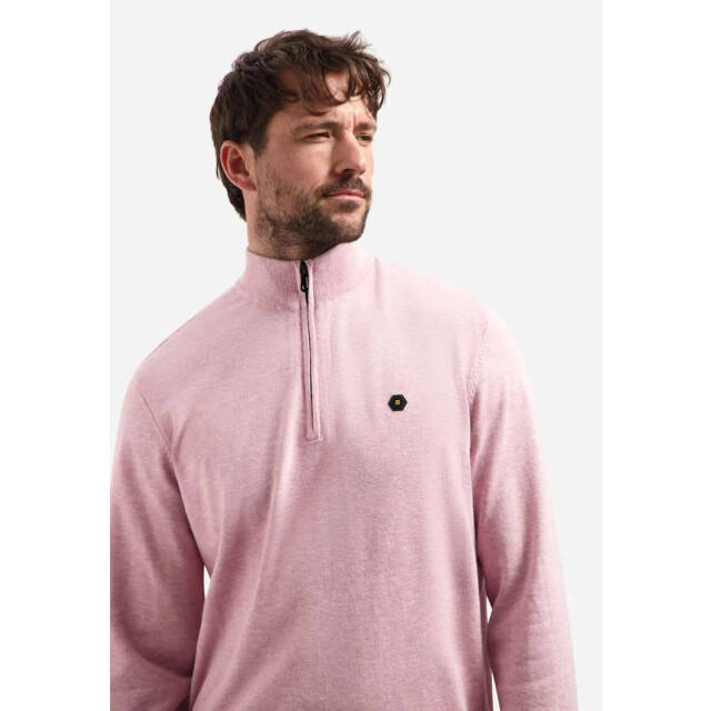 No Excess Pullover stand up collar half zip m light mauve 31210195SN-346 large
