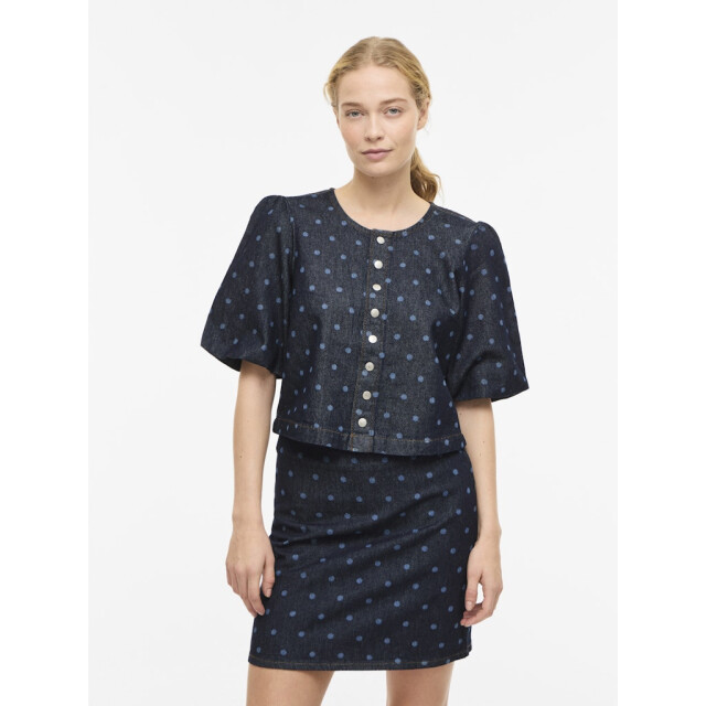 Vila 14112344 vipal 2/4 dot denim top 14112344 large