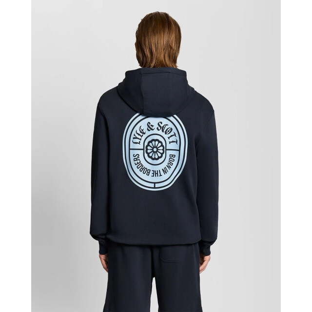 Lyle and Scott Borders lable grafic hoodie navy 5209.37.0014 large