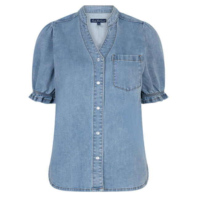 Red Button Blouse korte mouw srb4875 victoria Red Button Blouse korte mouw SRB4875 VICTORIA large