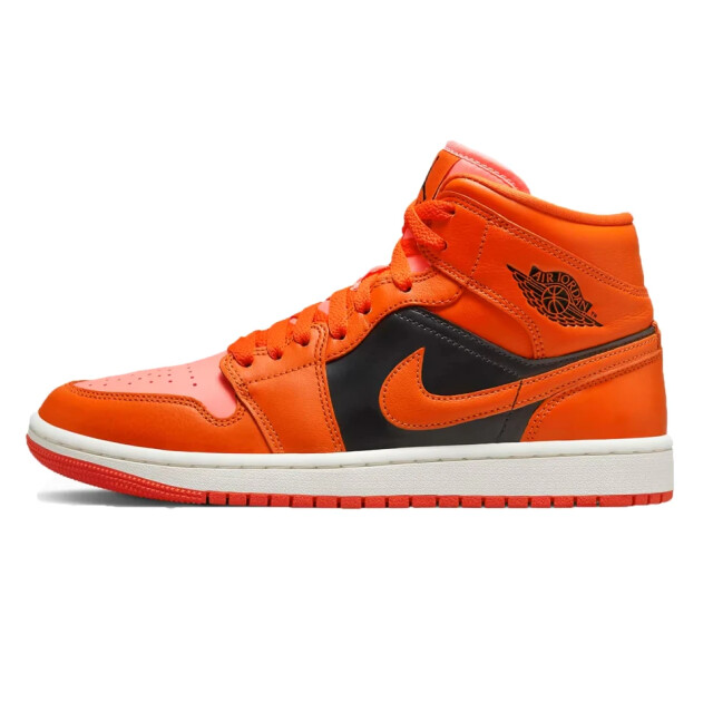 Nike unisex air jordan 1 mid se sneakers multicolour/oranje/rood/zwart maat DM3381-600 large