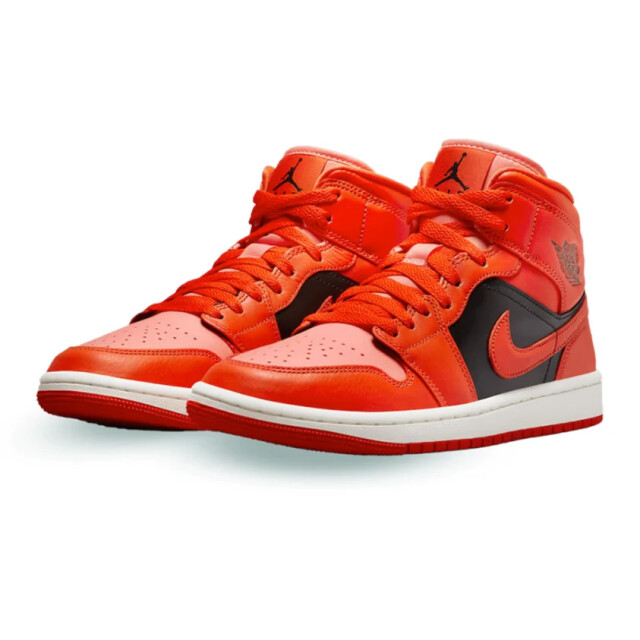 Nike unisex air jordan 1 mid se sneakers multicolour/oranje/rood/zwart maat DM3381-600 large