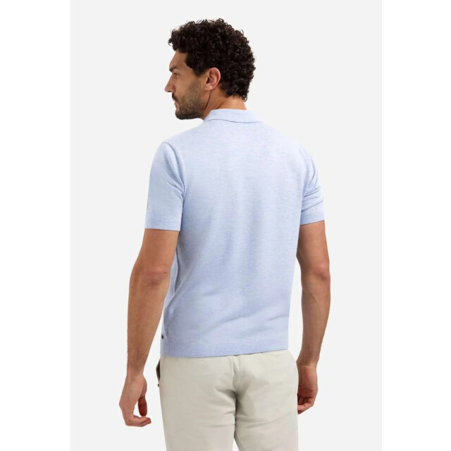 No Excess Pullover short sleeve v-polo melang blue 31220292SN-030 large