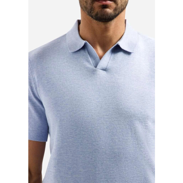 No Excess Pullover short sleeve v-polo melang blue 31220292SN-030 large