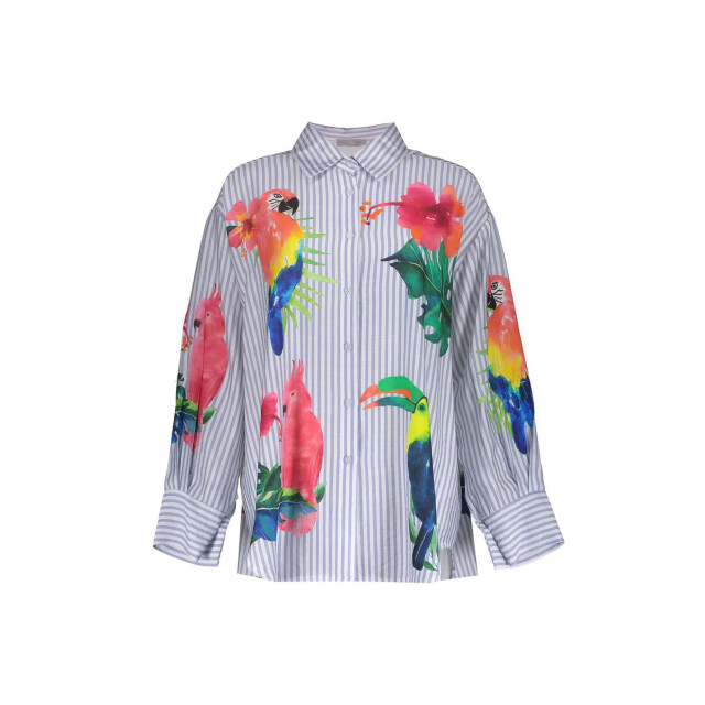 Geisha 63162-70 blouse stripes & birds 63162-70 Blouse stripes & birds large