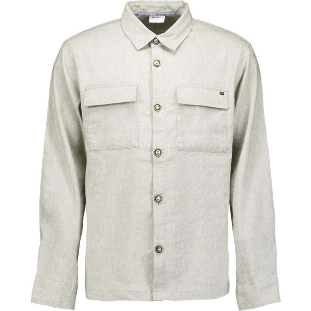 No Excess Overshirt full button 2-tone with l taupe 31510210-044 large