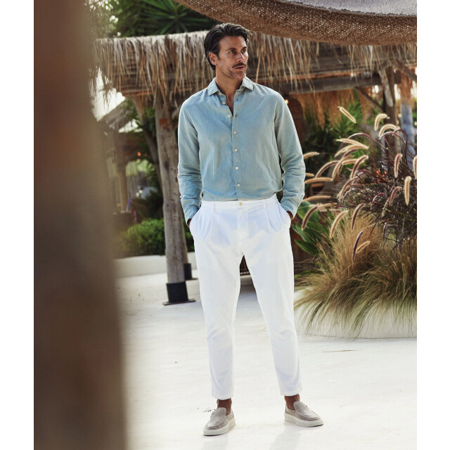 Blue Industry Het linnenmix overhemd | 6131.61-KHAKI large