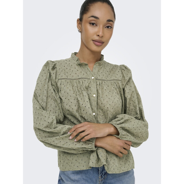 Only Onlnoelys ls embroided shirt wvn cs olijf 4309.22.0013 large