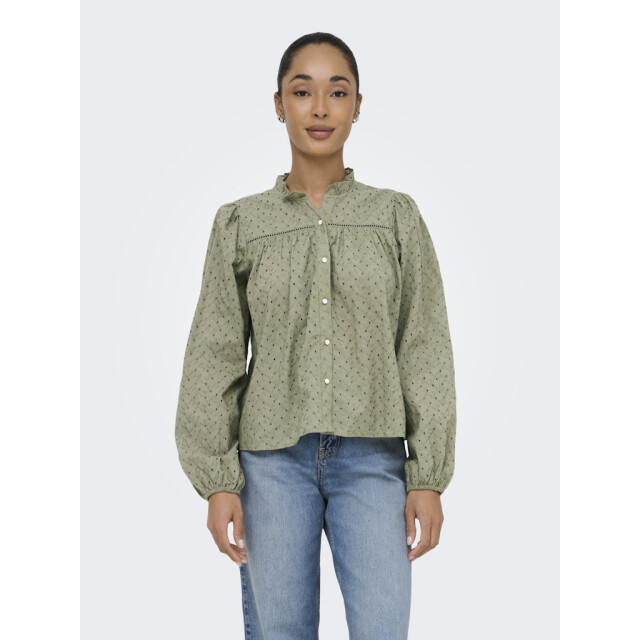 Only Onlnoelys ls embroided shirt wvn cs olijf 4309.22.0013 large