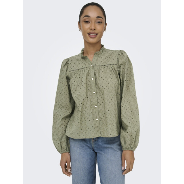 Only Onlnoelys ls embroided shirt wvn cs olijf 4309.22.0013 large