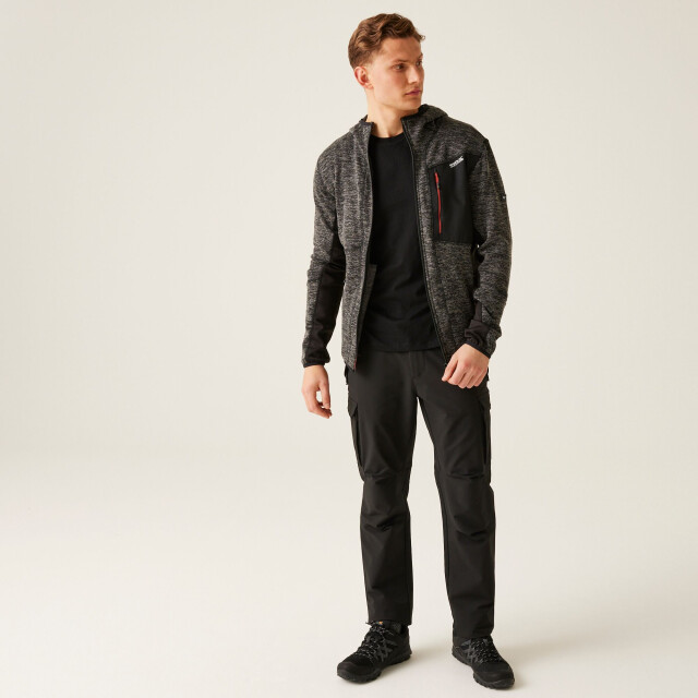 Regatta Heren alven full zip fleecejack UTRG11883_ashmarlblack large