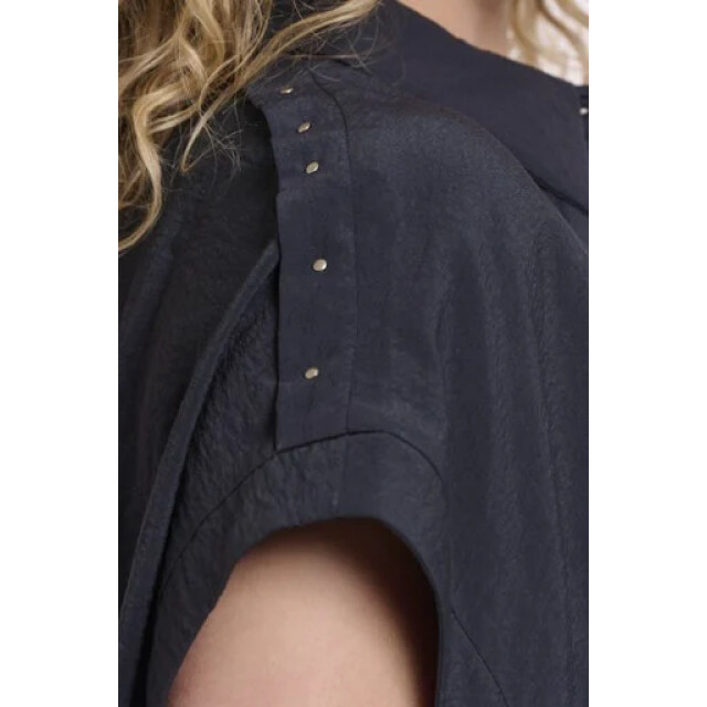 Rino & Pelle Imela.7002621 rino&pelle boxy capsleeve top with pleats in waist dark navy Imela.7002621 Dark navy large