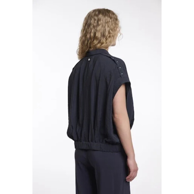 Rino & Pelle Imela.7002621 rino&pelle boxy capsleeve top with pleats in waist dark navy Imela.7002621 Dark navy large