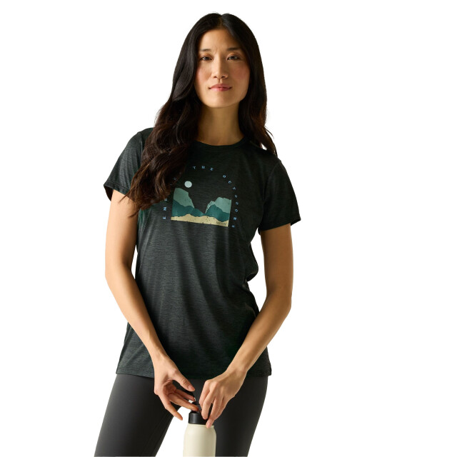 Regatta Dames fingal kunst t-shirt UTRG12535_blackmarl large