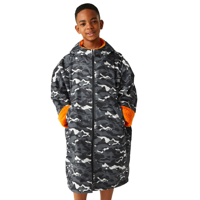 Regatta Camouflage waterdichte veranderjas voor kinderen/kinderen UTRG9813_blackpersimmon large