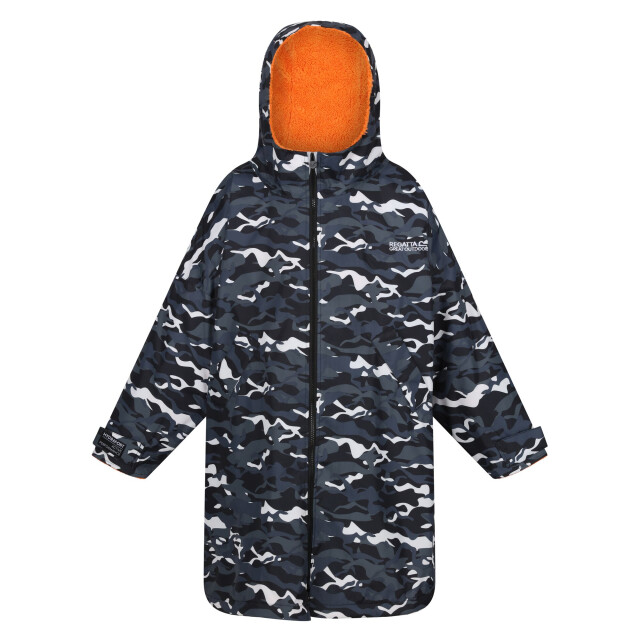 Regatta Camouflage waterdichte veranderjas voor kinderen/kinderen UTRG9813_blackpersimmon large