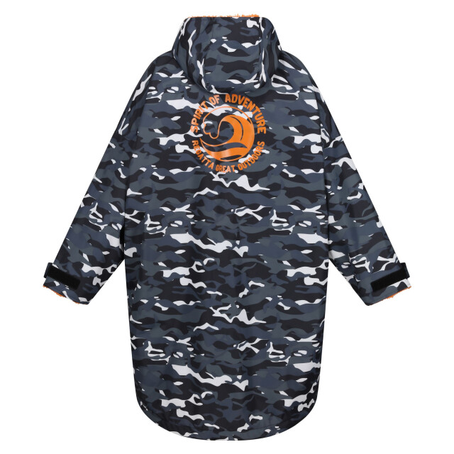 Regatta Camouflage waterdichte veranderjas voor kinderen/kinderen UTRG9813_blackpersimmon large