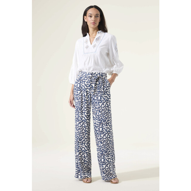 Garcia Jeans Lange broek aop ecru dessin 4109.08.0001 large