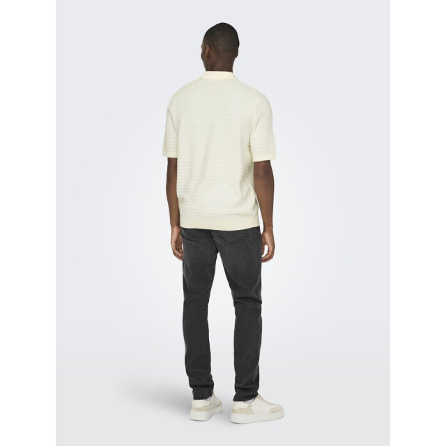 Only & Sons Onsmenu reg ss structure polo knit off-white 5369.02.0022 large