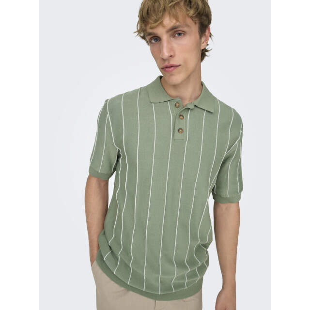 Only & Sons Onssaim reg 12 stripe ss polo knit dessin 5369.29.0020 large