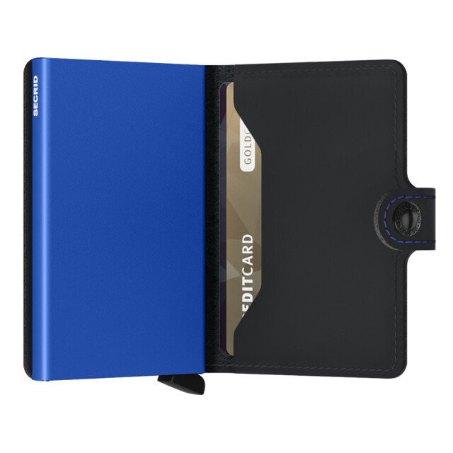 Secrid Miniwallet matte black and blue MM Black&Blue large