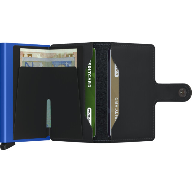 Secrid Miniwallet matte black and blue MM Black&Blue large