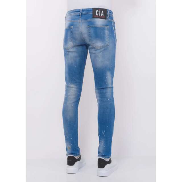 Local Fanatic Blue ripped skaterjeans slim fit LF-DNM-1078 large