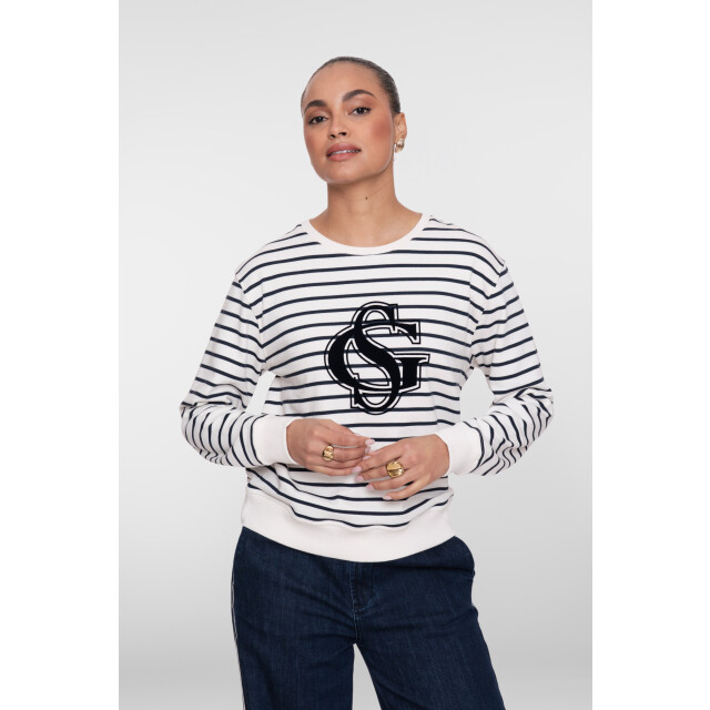 Geisha sweat striped 62091-41 675 navy/off-white 06721.290.0013 large