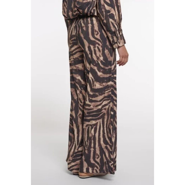 Rino & Pelle Darja regular.7002621 rino&pelle regular length wide leg pants brown zebra DarjaRegular.7002621 Brown zebra large