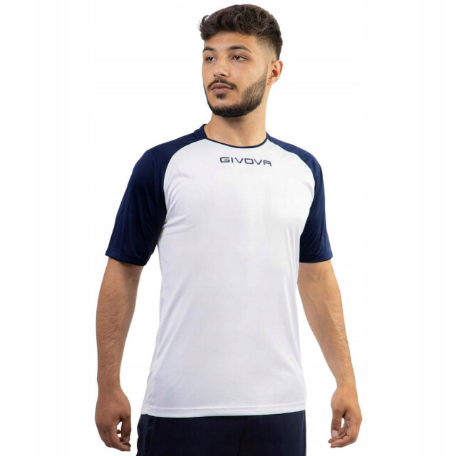 Givova Heren capo interlock t-shirt UTPP9658_whitenavyblue large