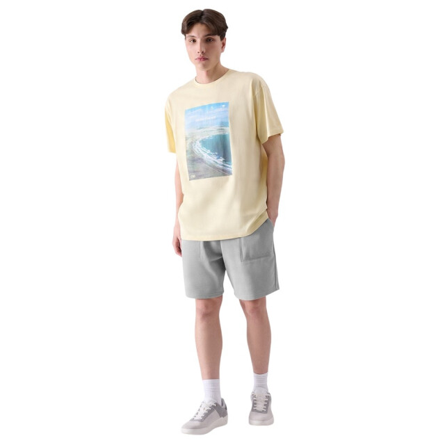 4F Heren t-shirt met opdruk UTPP5388_beige large