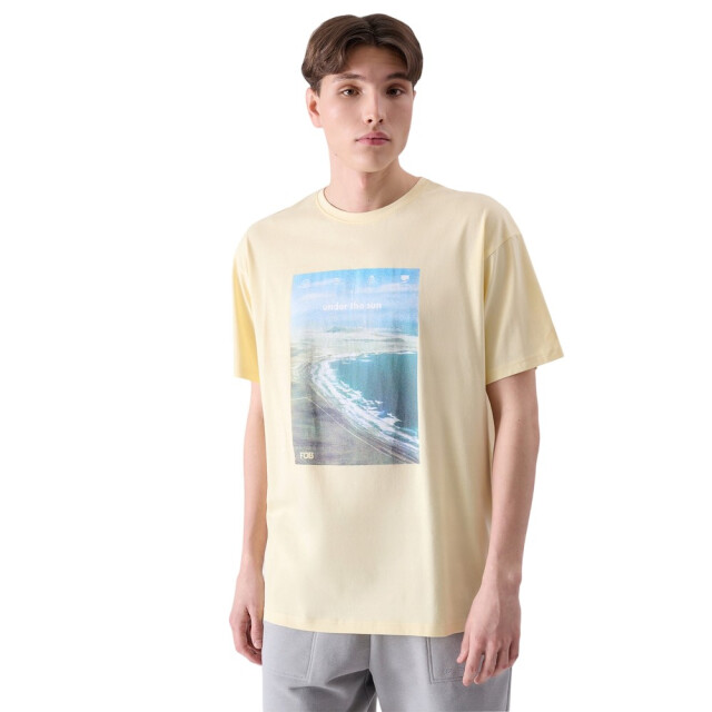 4F Heren t-shirt met opdruk UTPP5388_beige large