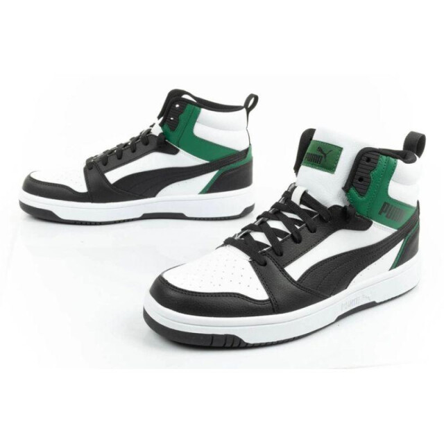 Puma Dames rebound v6 ecologisch leren enkellaarsjes UTPP6409_whiteblackgreen large