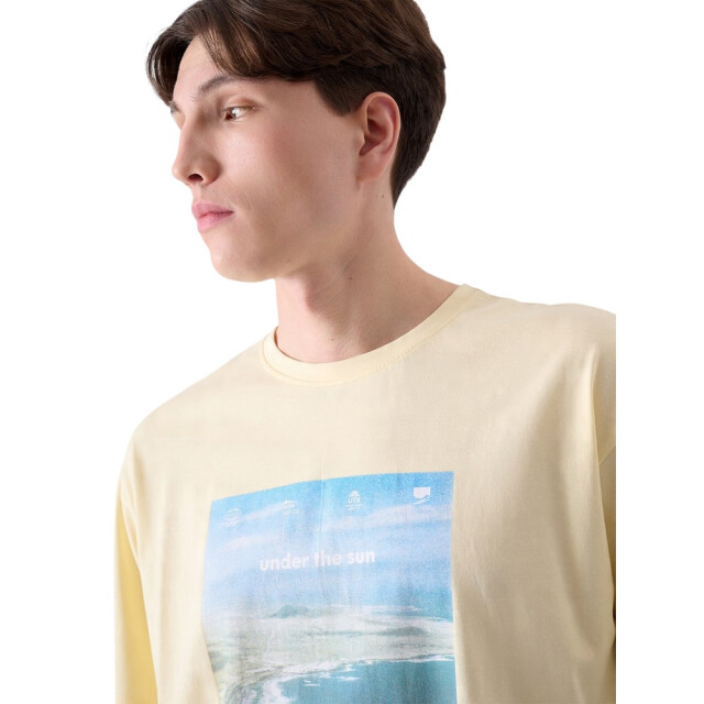 4F Heren t-shirt met opdruk UTPP5388_beige large