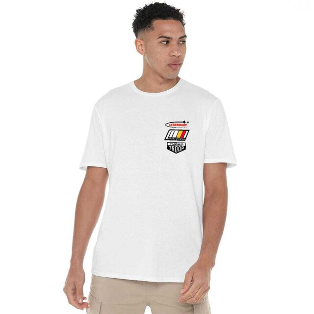 Disney Unisex volwassen mickey mouse strip rugprint racing t-shirt UTTV30492_white large